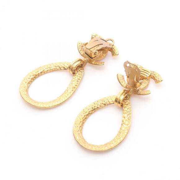 CHANEL Gold Logo Earrings - Picture 3 of 8